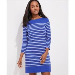 Vineyard Vines Boatneck Striped Simple Tee Dress Ocean Reef Blue Coastal Preppy